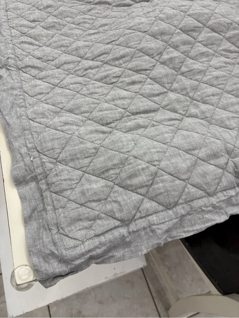Pottery Barn pillow set of 2 26x26 Light Gray Quilted Pillow Covers